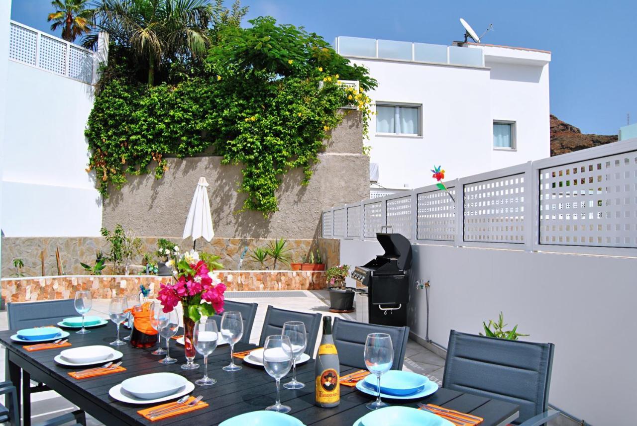 Big Villa Tauro With Private Heated Saltwater Pool & Jacuzzi & Bbq & Game Room & Arcade Games Mogán Exterior foto