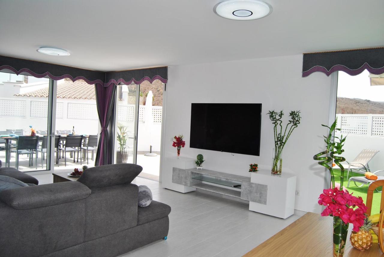 Big Villa Tauro With Private Heated Saltwater Pool & Jacuzzi & Bbq & Game Room & Arcade Games Mogán Exterior foto