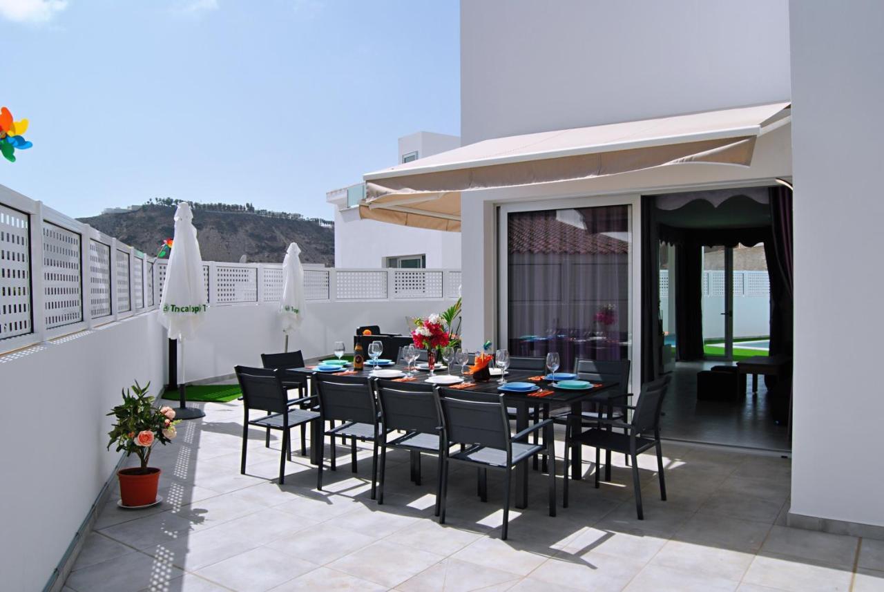 Big Villa Tauro With Private Heated Saltwater Pool & Jacuzzi & Bbq & Game Room & Arcade Games Mogán Exterior foto